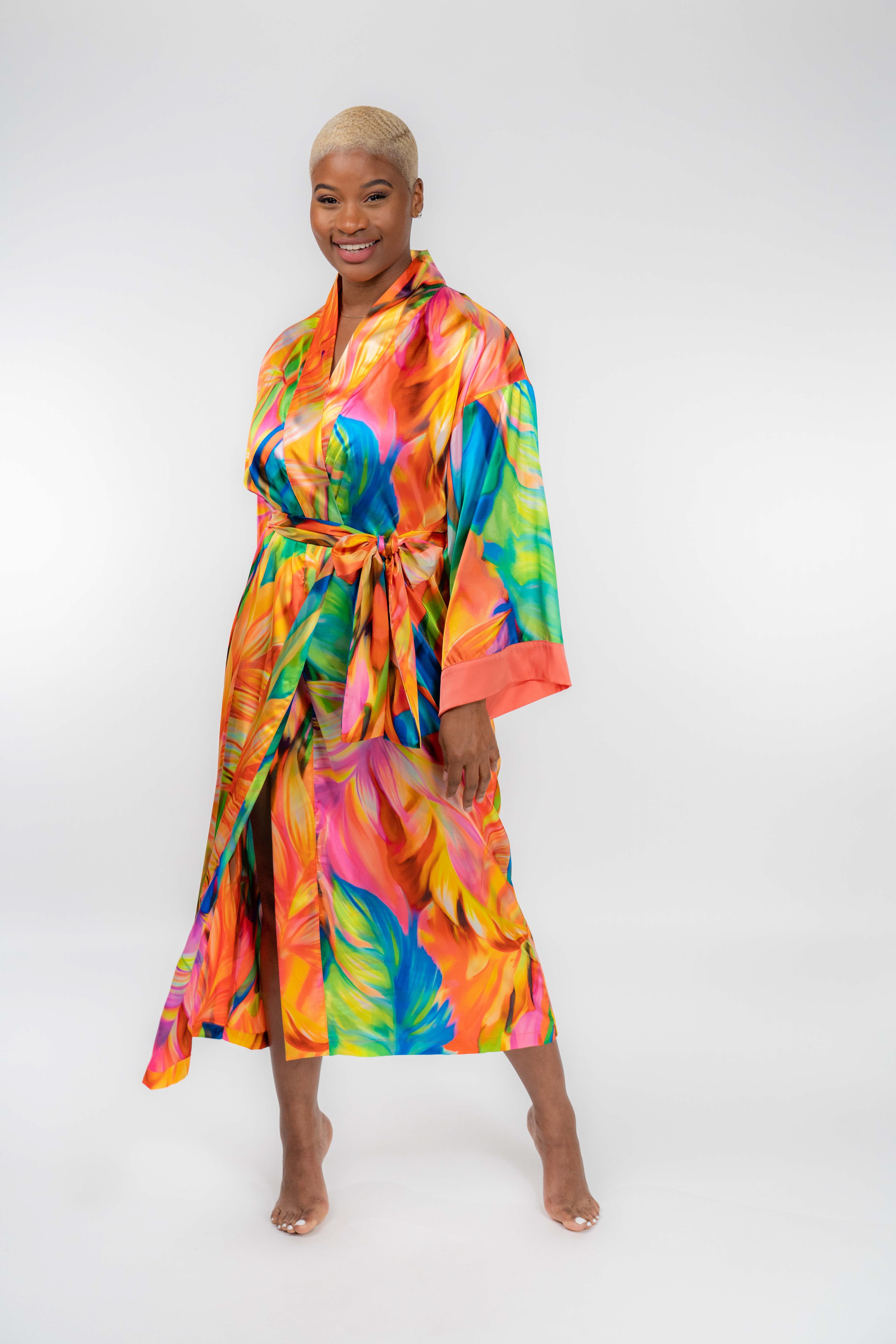 Hues Of Harmony Kimono Robe front view