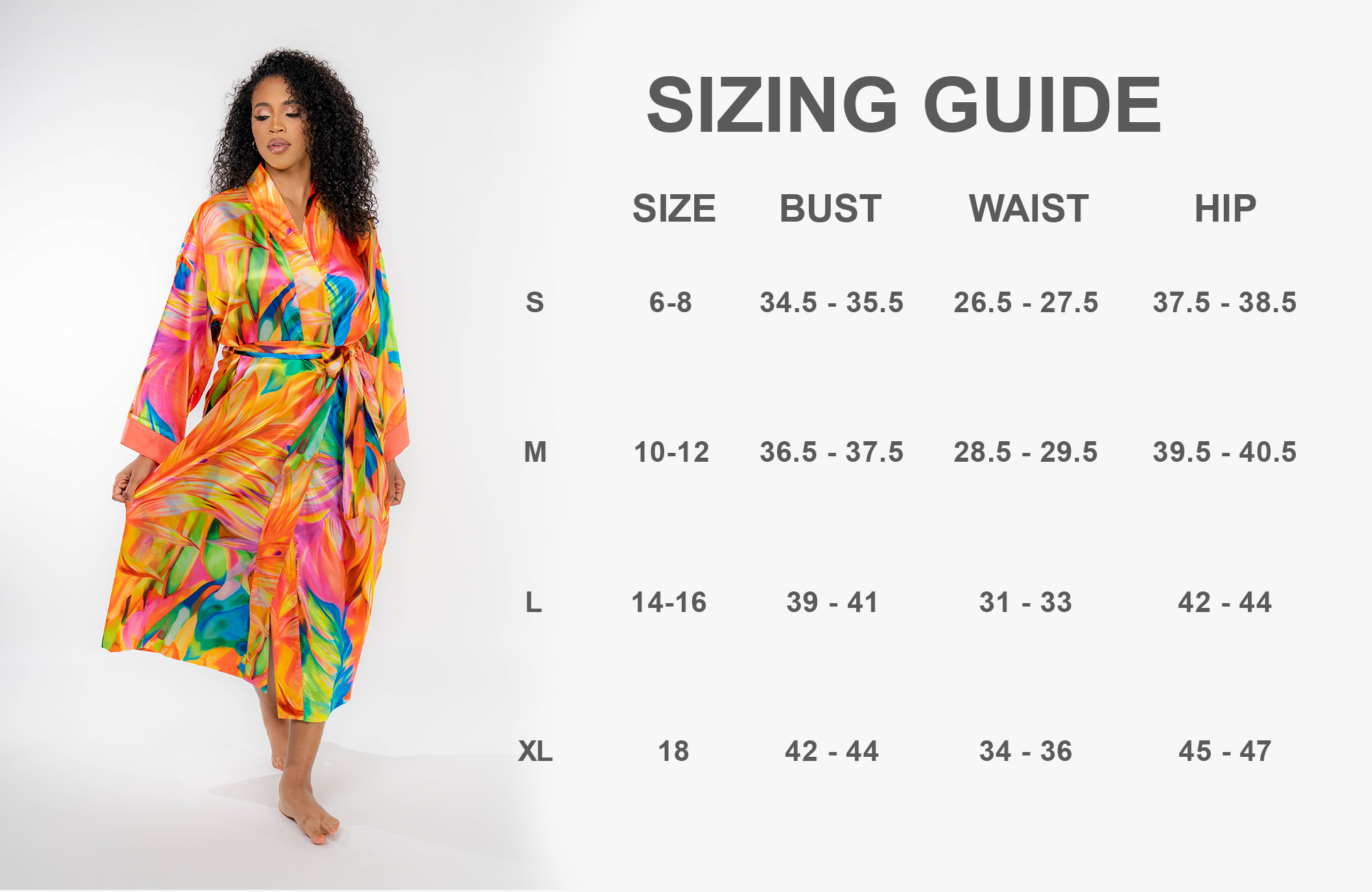 Hues Of Harmony robe sizing guide